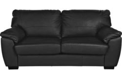 Collection Milano Large Leather Sofa - Black